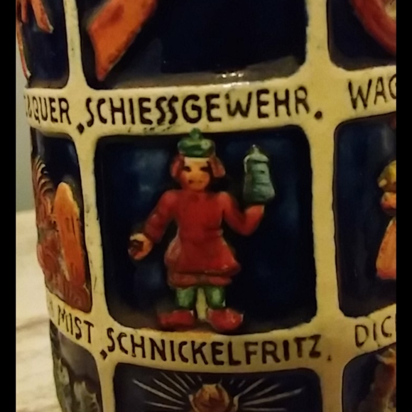 Think Oktoberfest! 1950's Musterschutz Lidded Stein - Picture 9 of 9